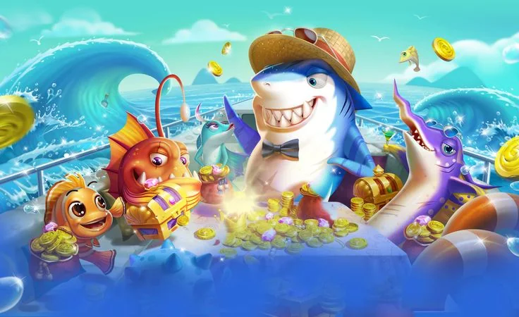 Ilustrasi suasana permainan arcade bawah laut