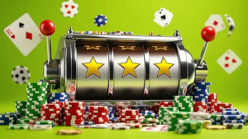 Visual permainan slot dengan simbol reel berwarna