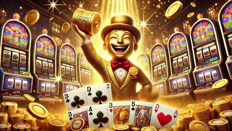 Nuansa permainan digital dengan tampilan meja dan kartu interaktif